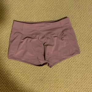 purple lululemon speed up shorts (long)